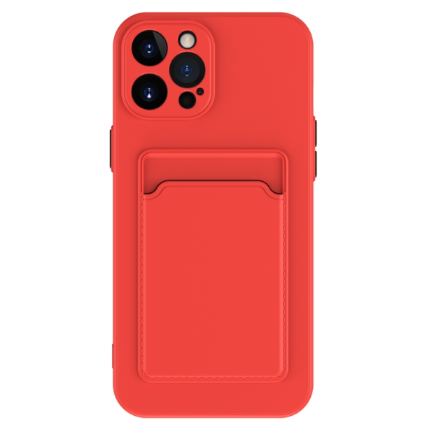 Skin Feel Card Slot Contrast Colour Button TPU Phone Case - For iPhone 15 Pro - mosaccessories